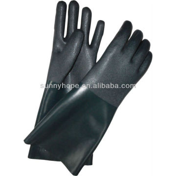 Schwarze sandige PVC-beschichtete Handschuhe